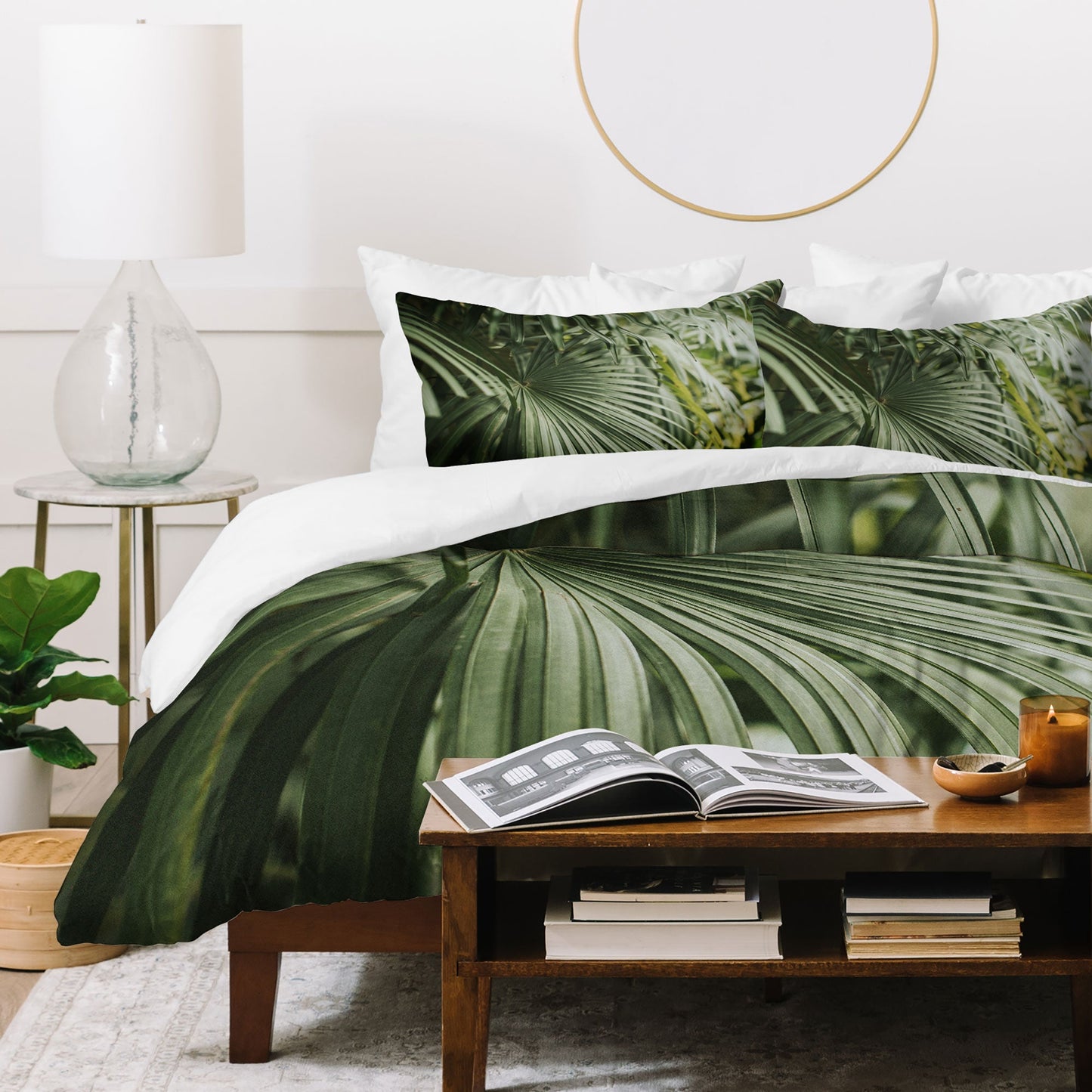 Hello Twiggs Tropical Green Palm Duvet Cover