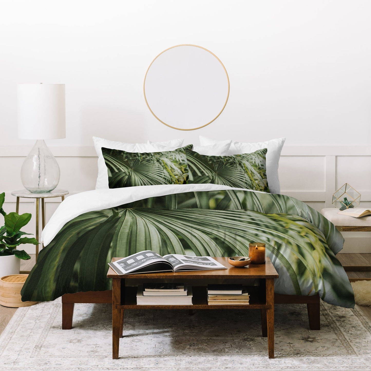 Hello Twiggs Tropical Green Palm Duvet Cover