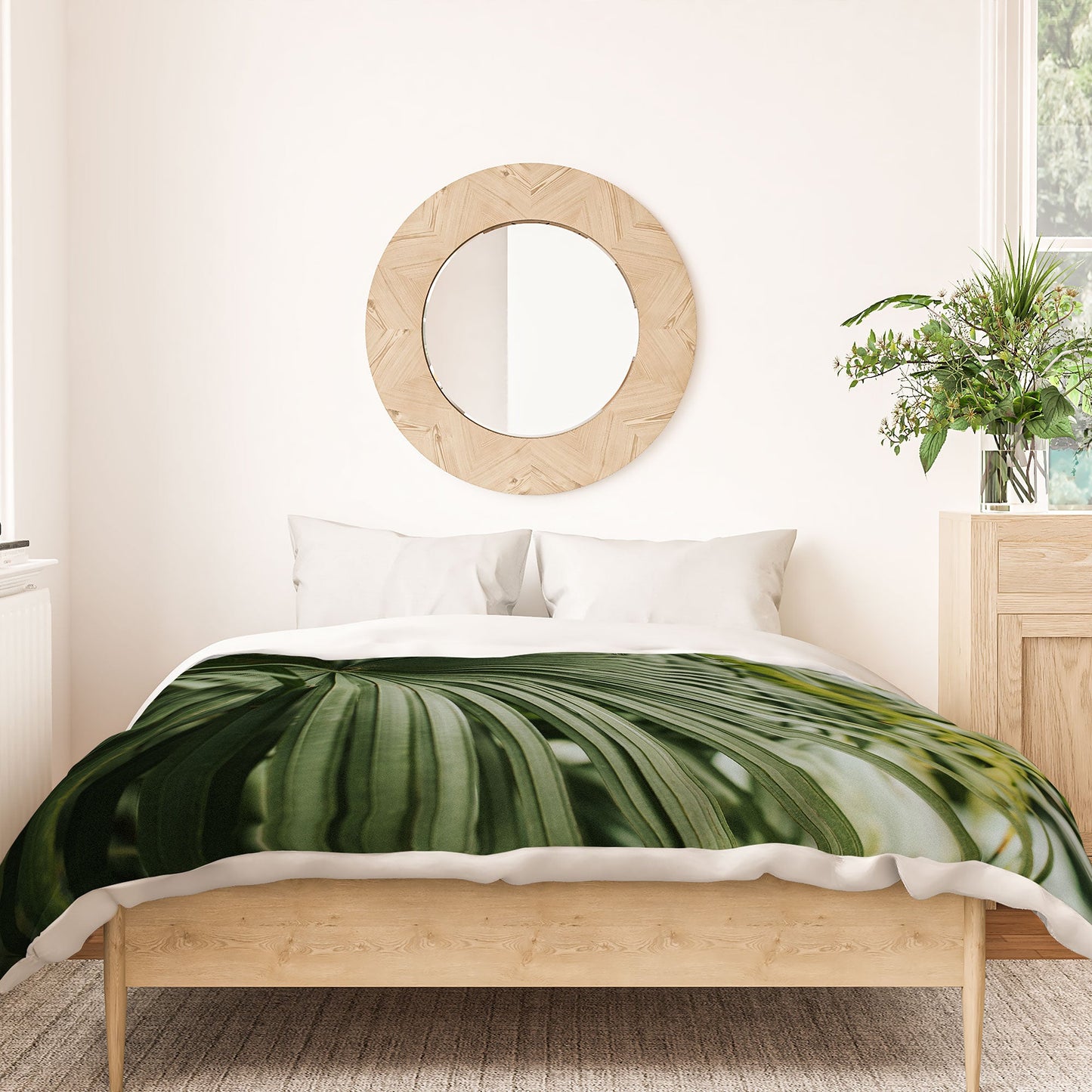 Hello Twiggs Tropical Green Palm Duvet Cover