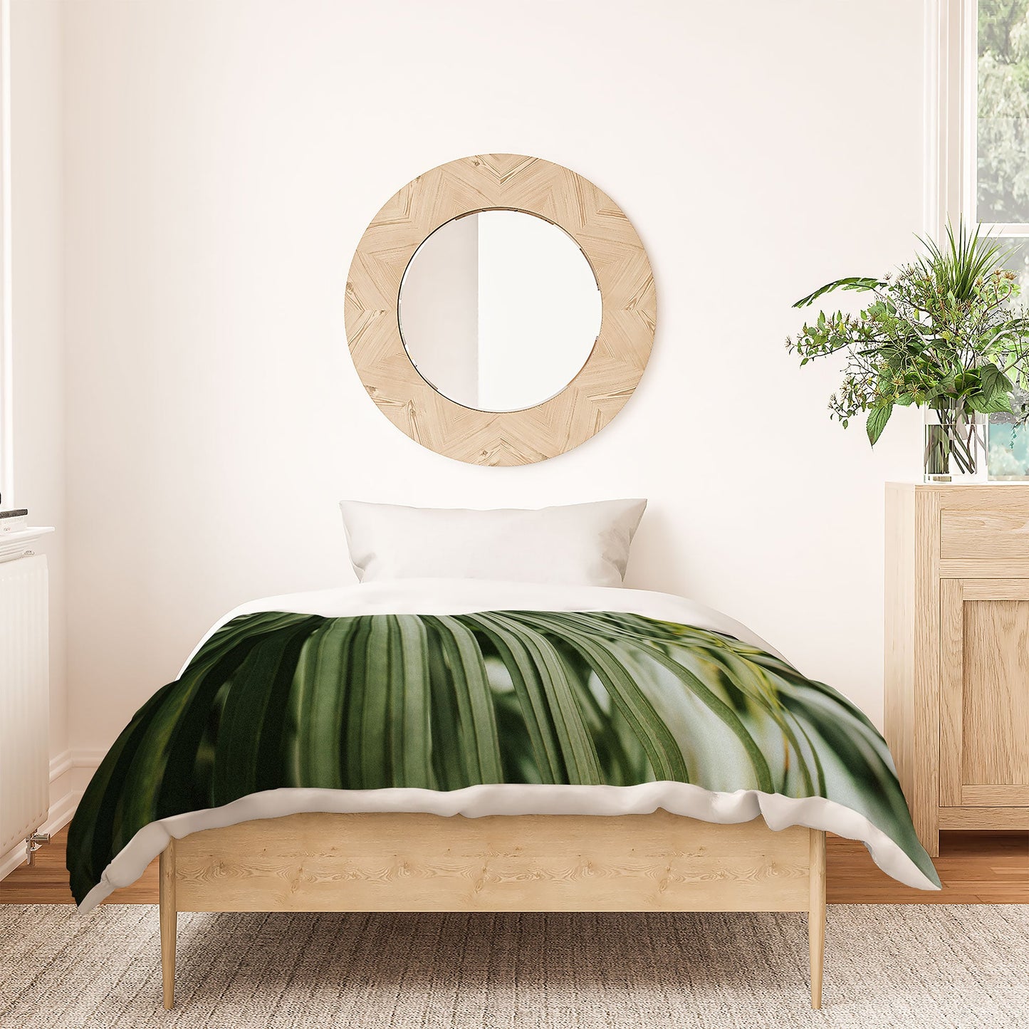Hello Twiggs Tropical Green Palm Duvet Cover