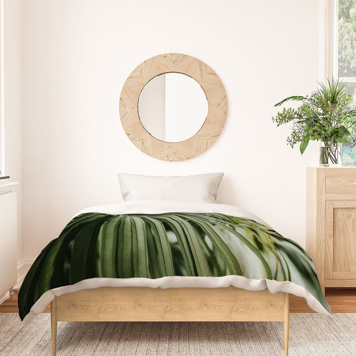 Hello Twiggs Tropical Green Palm Duvet Cover