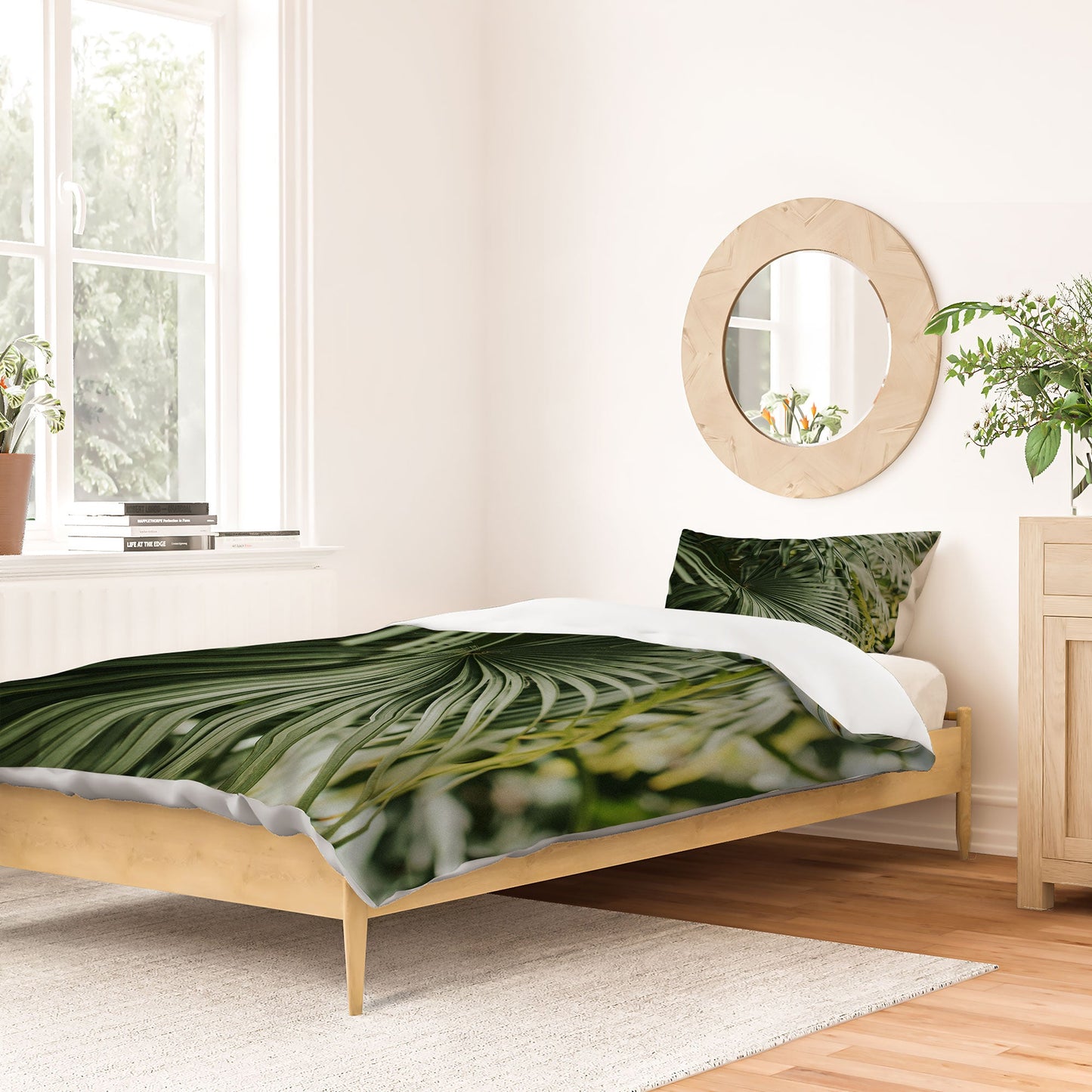 Hello Twiggs Tropical Green Palm Duvet Cover