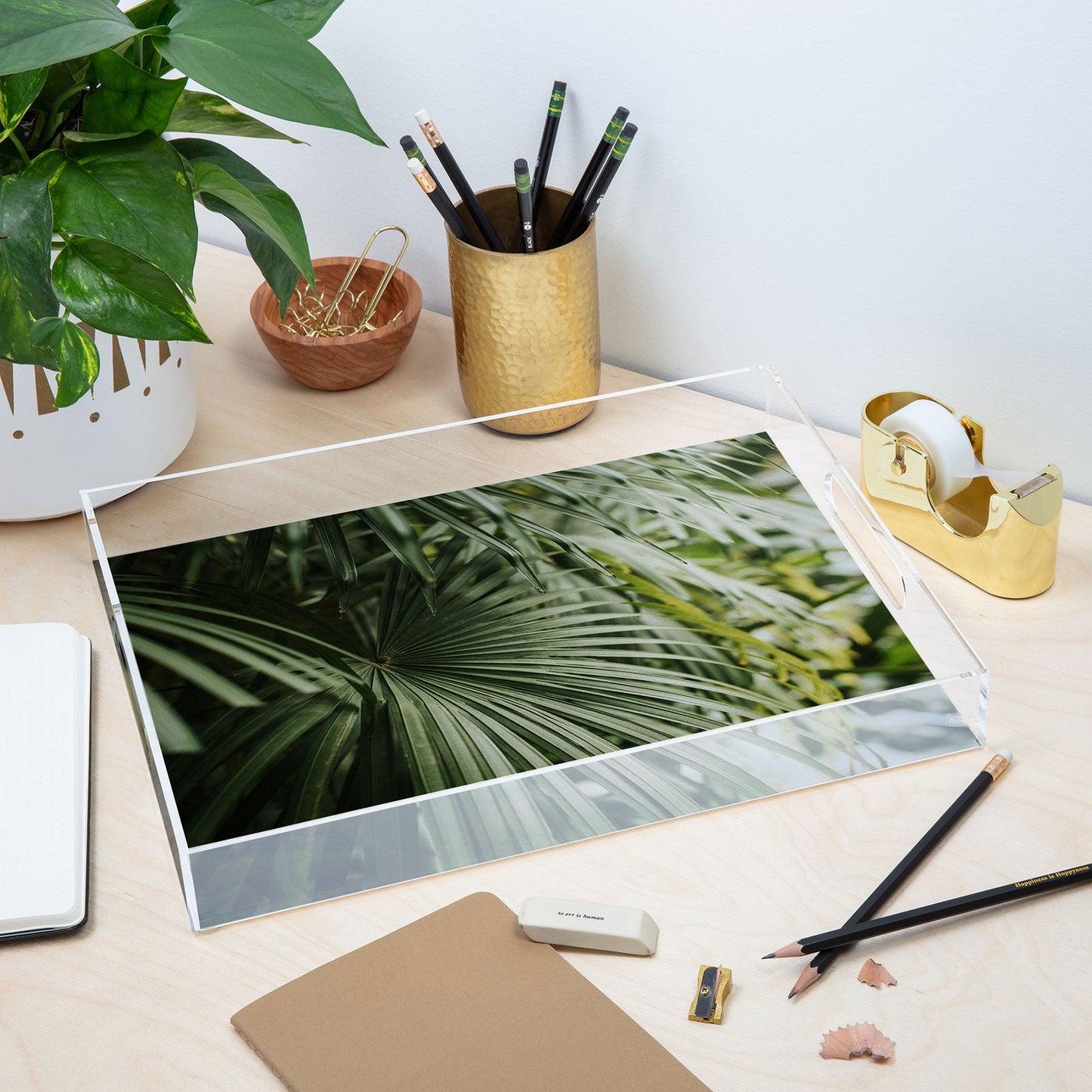 Hello Twiggs Tropical Green Palm Acrylic Tray