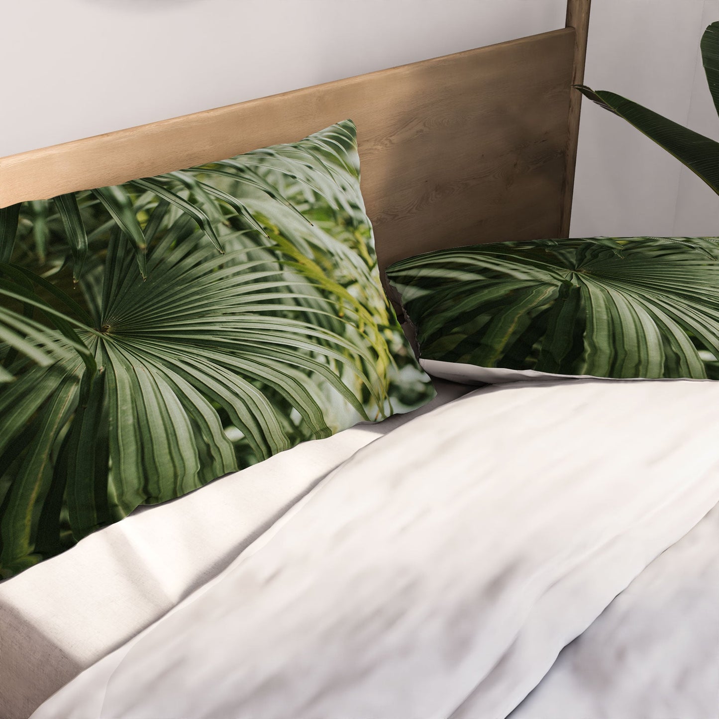 Hello Twiggs Tropical Green Palm Pillow Shams