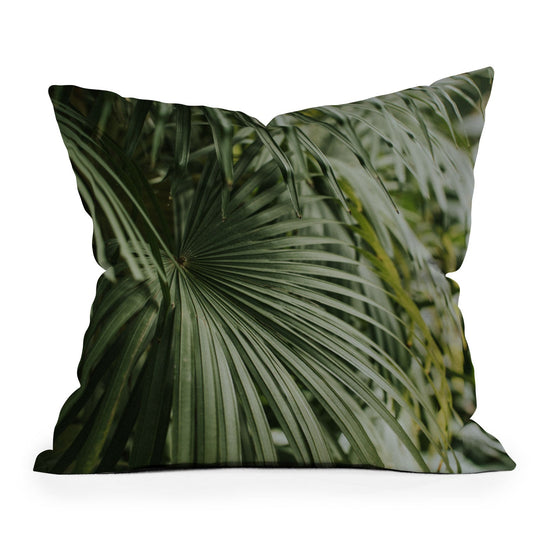 Hello Twiggs Tropical Green Palm Throw Pillow