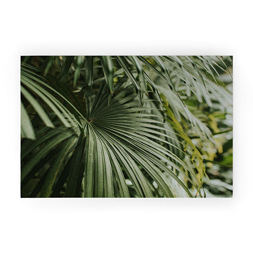 Hello Twiggs Tropical Green Palm Welcome Mat