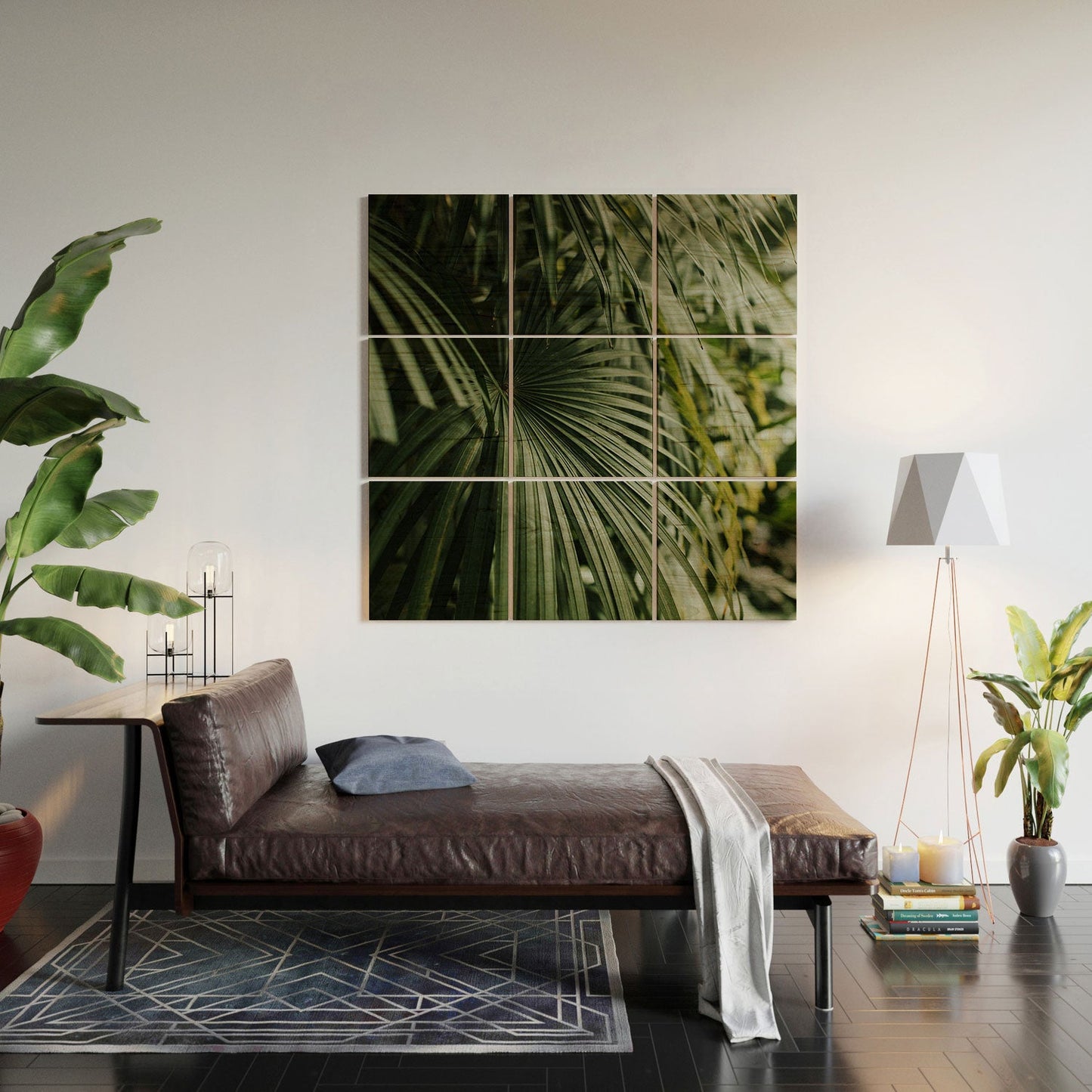 Hello Twiggs Tropical Green Palm Wood Wall Mural
