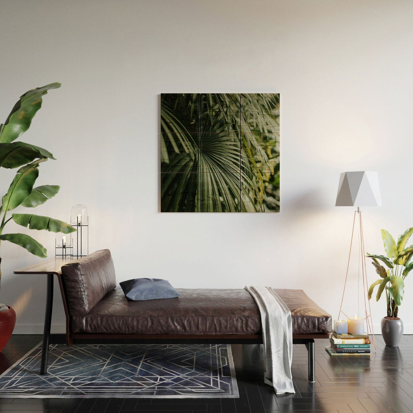 Hello Twiggs Tropical Green Palm Wood Wall Mural