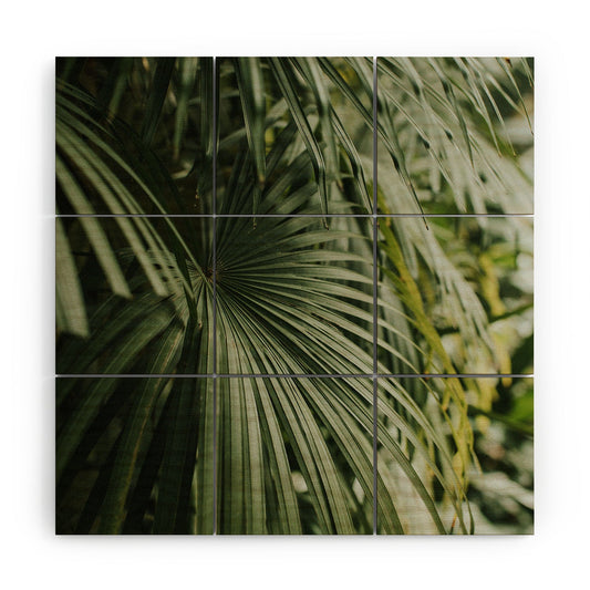 Hello Twiggs Tropical Green Palm Wood Wall Mural