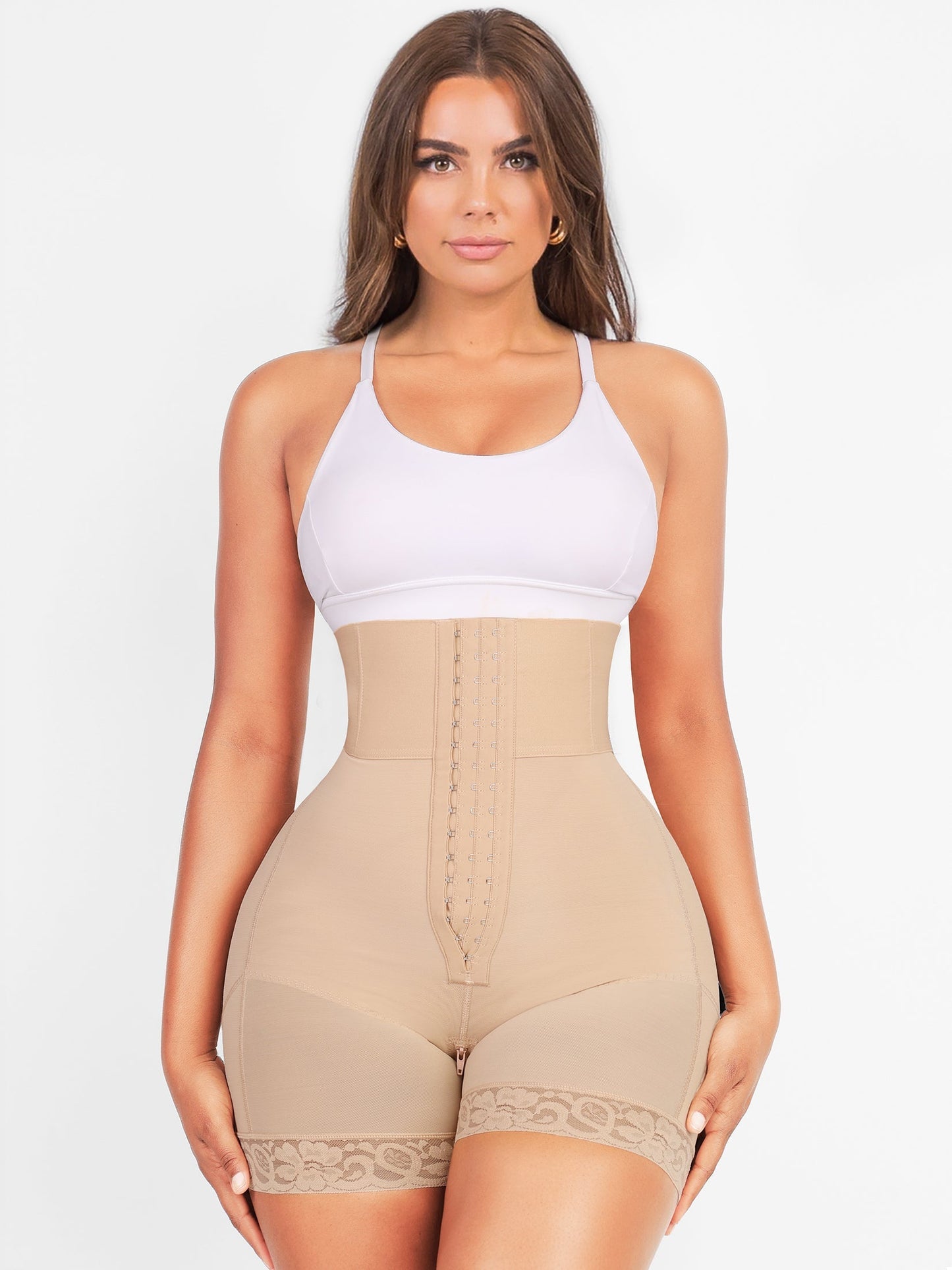 Daffodil - Bloemenkant Hoge Taille Shaping Shorts