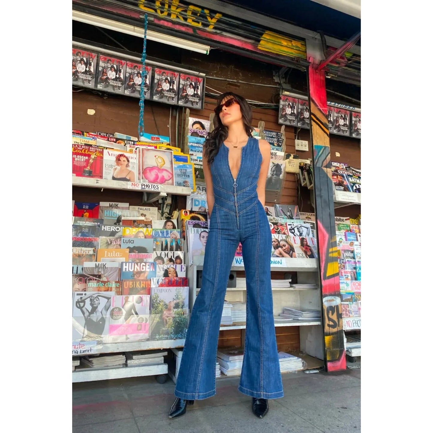 Eleri - Rugloze Hart Uitgesneden Jumpsuit