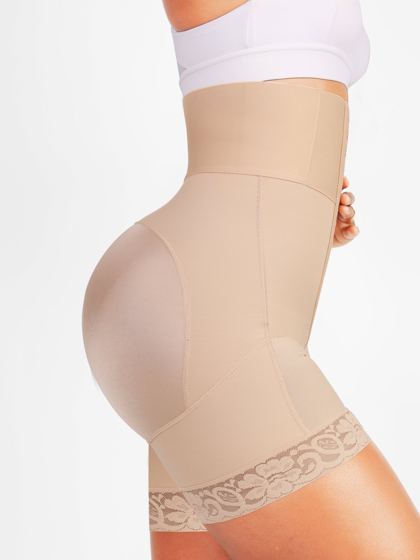 Daffodil - Bloemenkant Hoge Taille Shaping Shorts