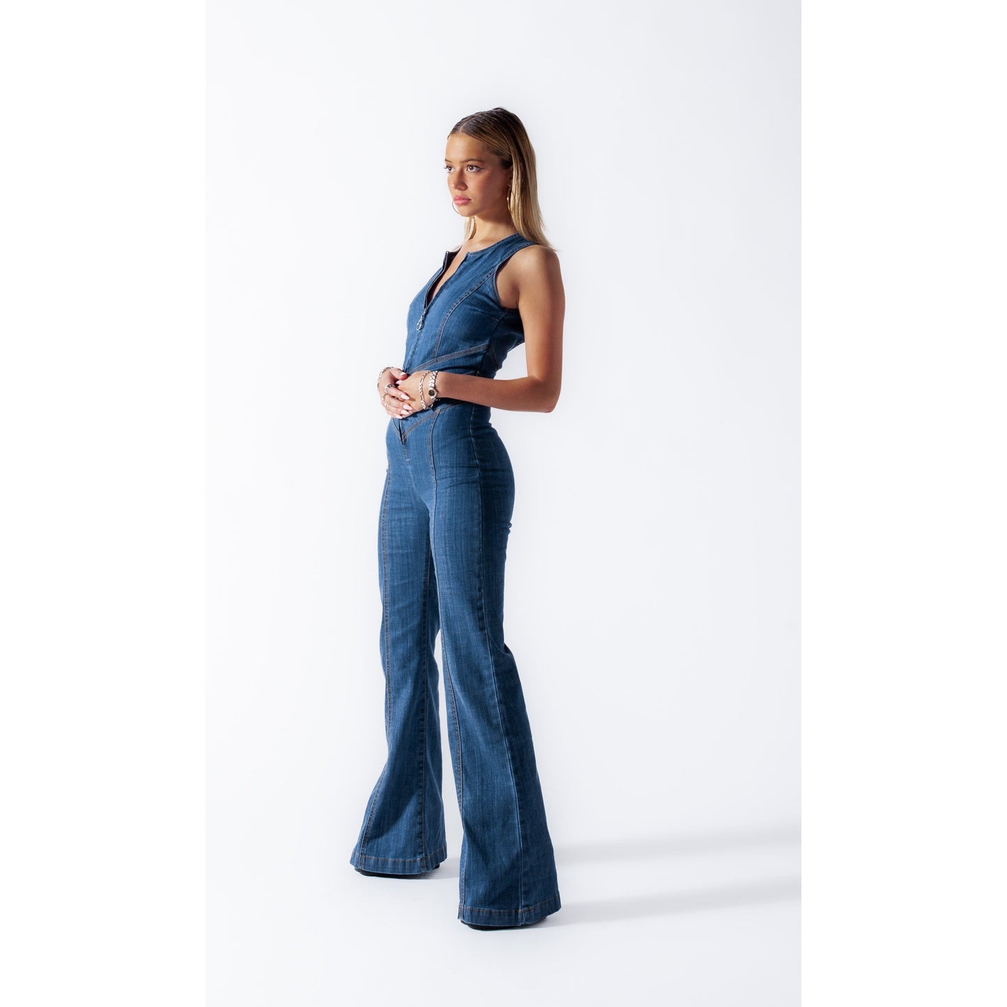 Eleri - Rugloze Hart Uitgesneden Jumpsuit