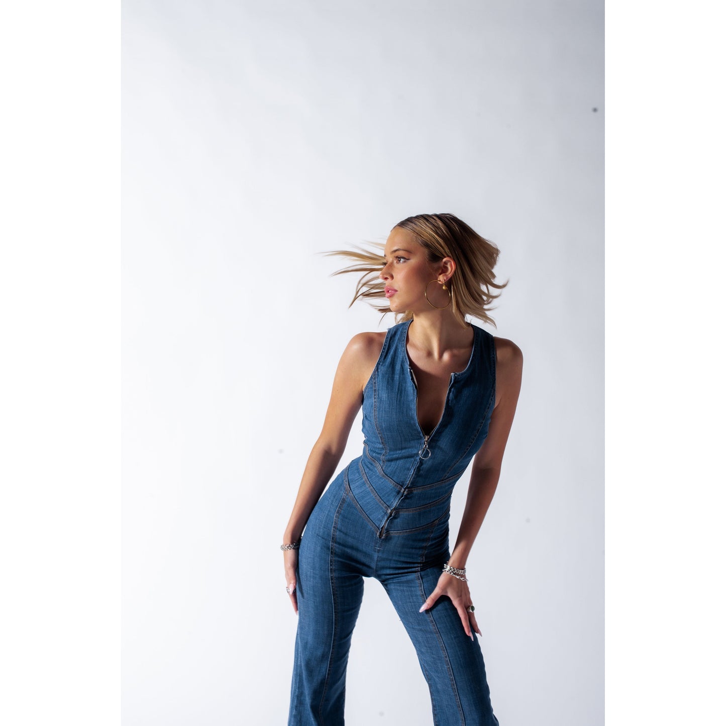Eleri - Rugloze Hart Uitgesneden Jumpsuit