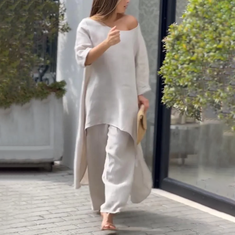 Ylva - Knus Oversized Shirt Set voor Vrouwen