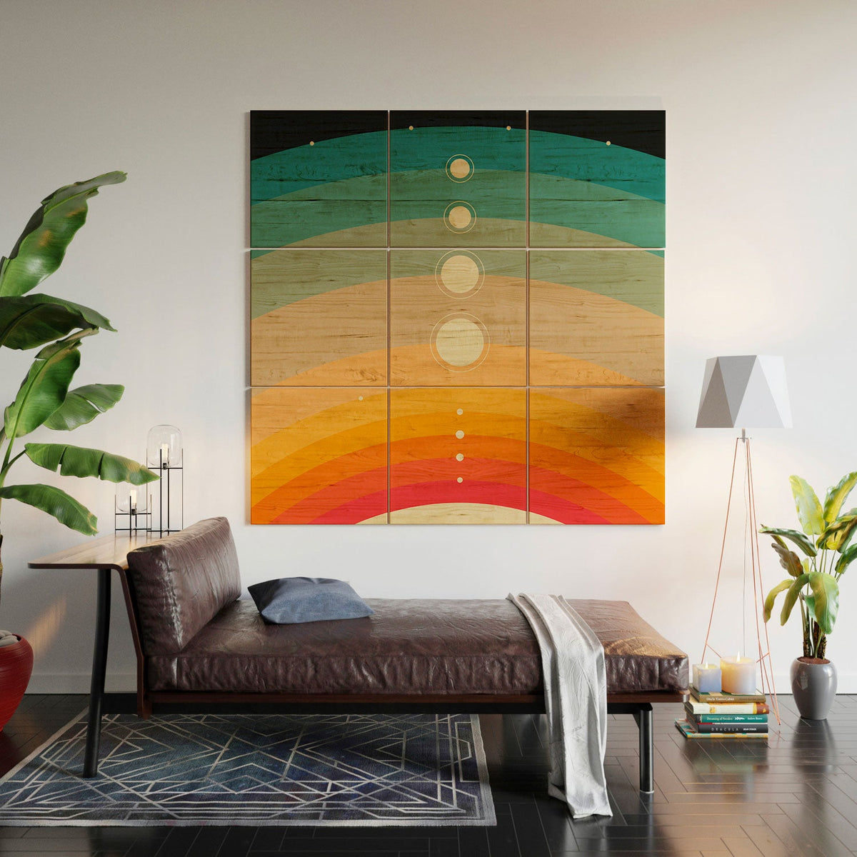 Jazzberry Blue THE SOLAR SYSTEM Wood Wall Mural