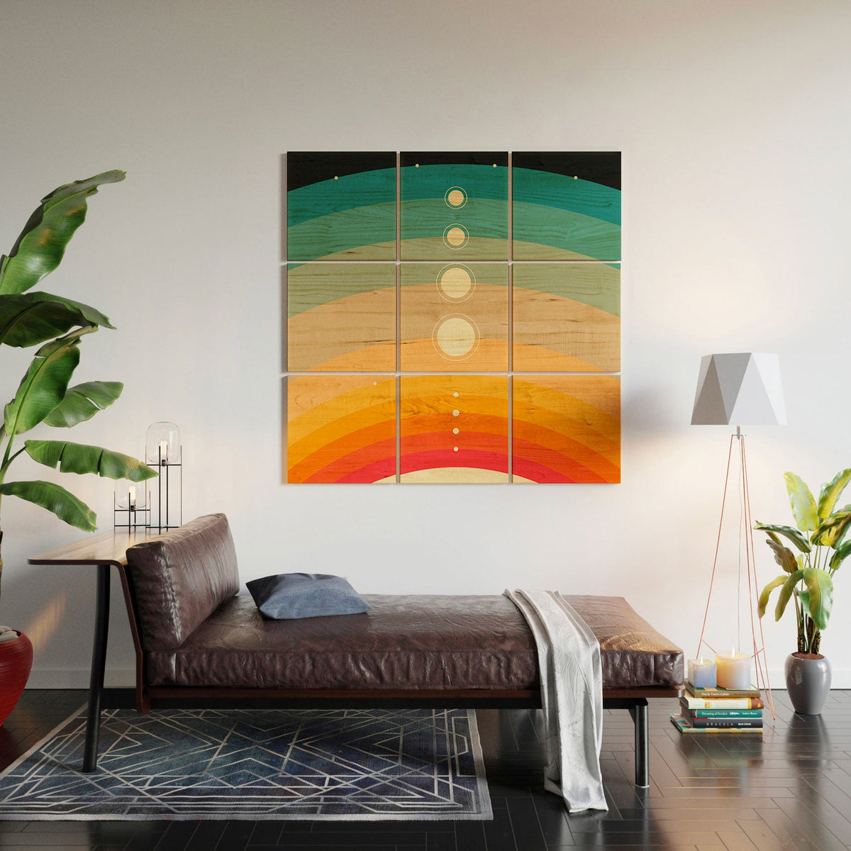 Jazzberry Blue THE SOLAR SYSTEM Wood Wall Mural