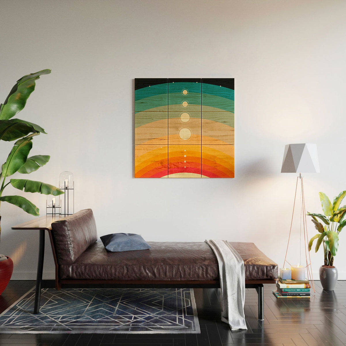 Jazzberry Blue THE SOLAR SYSTEM Wood Wall Mural