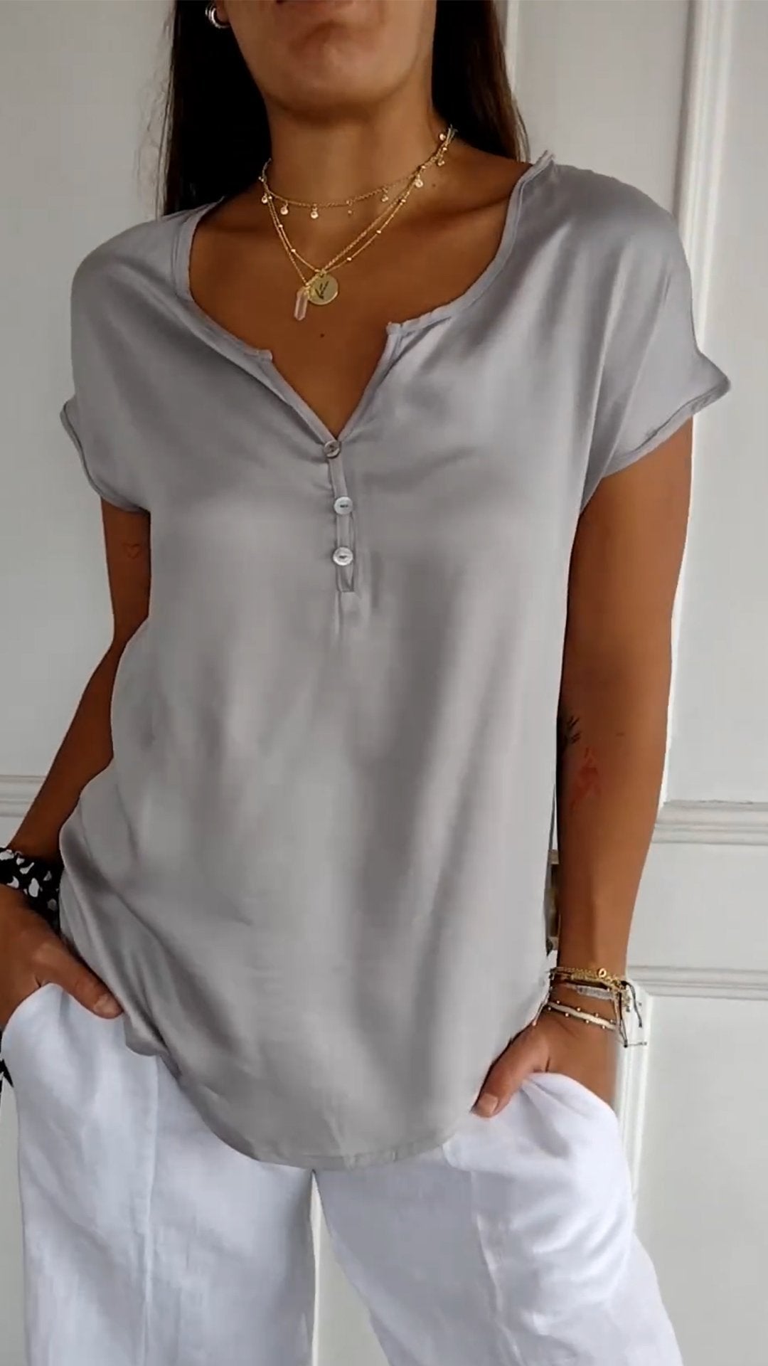 Benicia - Comfortabel T-shirt met V-hals