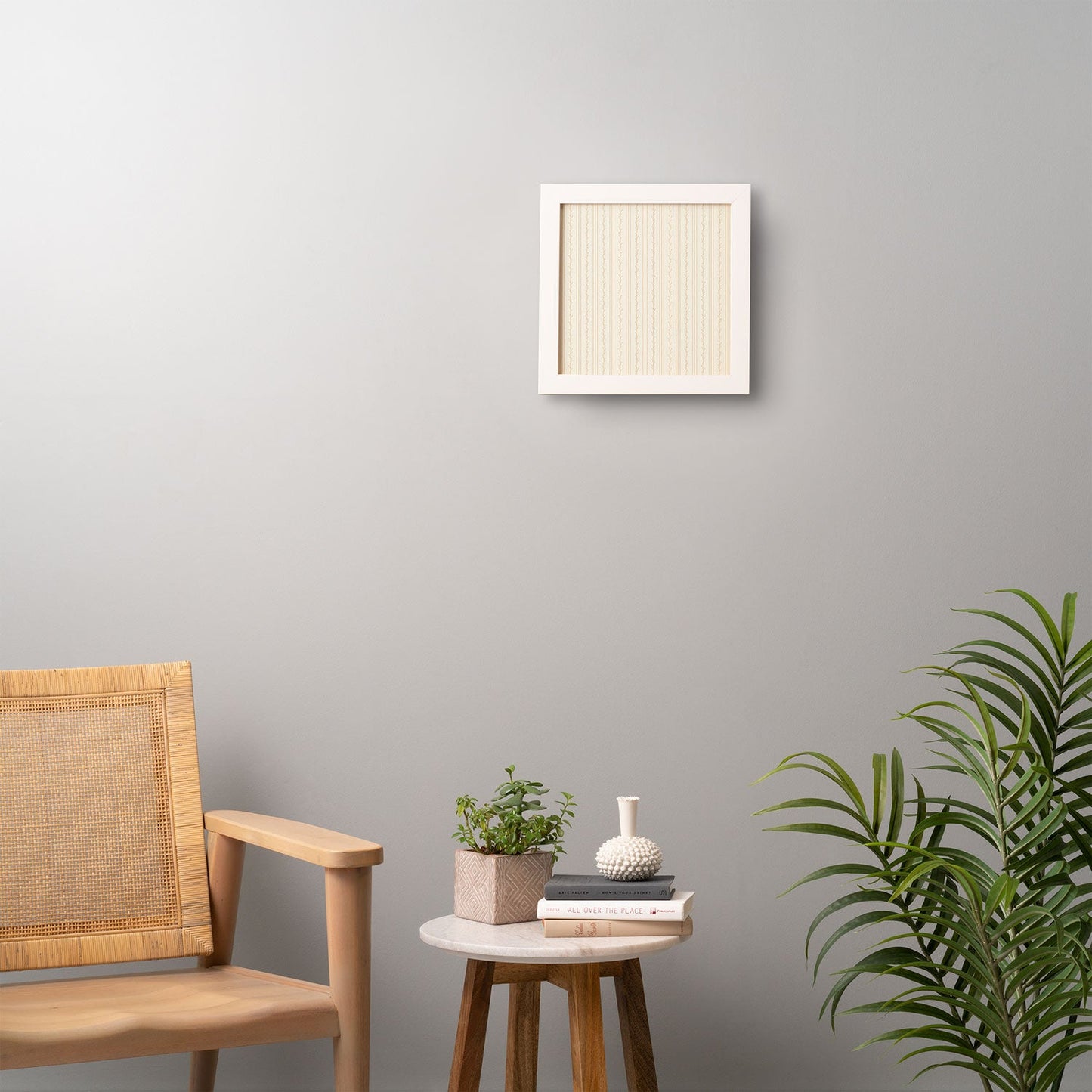 Little Arrow Design Co branch stripes cream Framed Wall Art