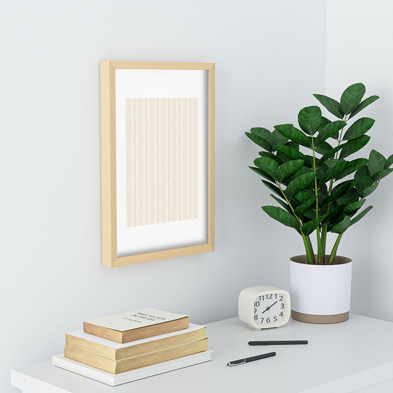 Little Arrow Design Co branch stripes cream Recessed Framing Rectangle