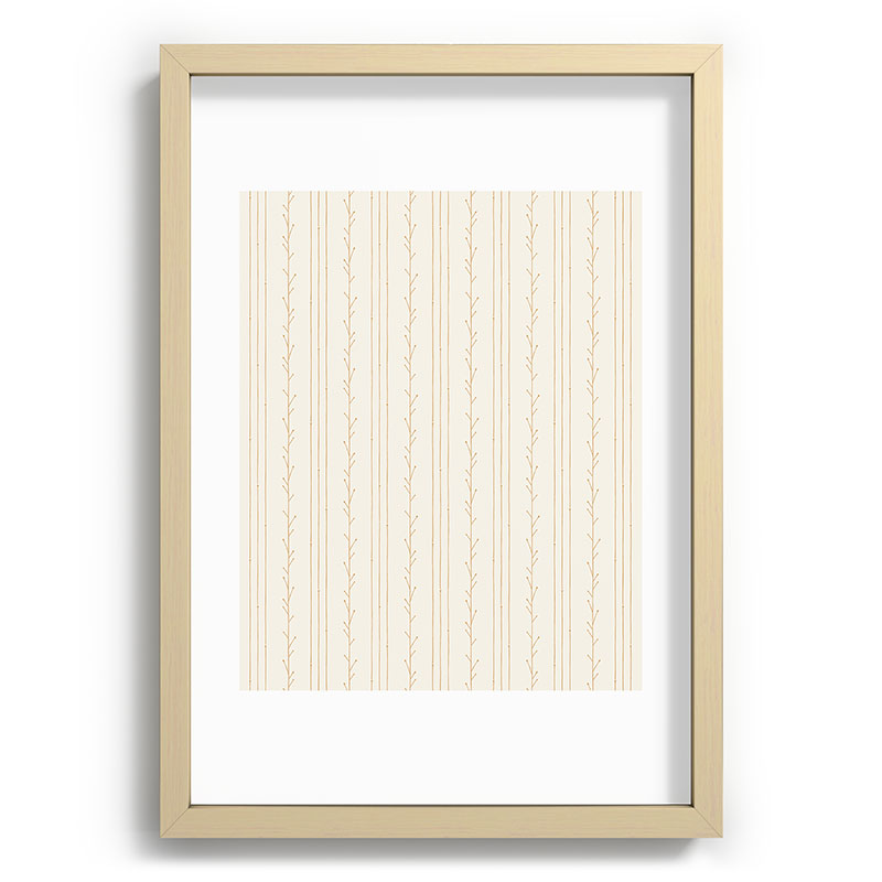 Little Arrow Design Co branch stripes cream Recessed Framing Rectangle