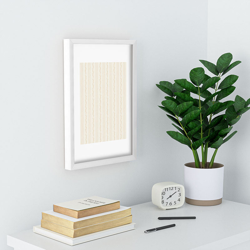 Little Arrow Design Co branch stripes cream Recessed Framing Rectangle