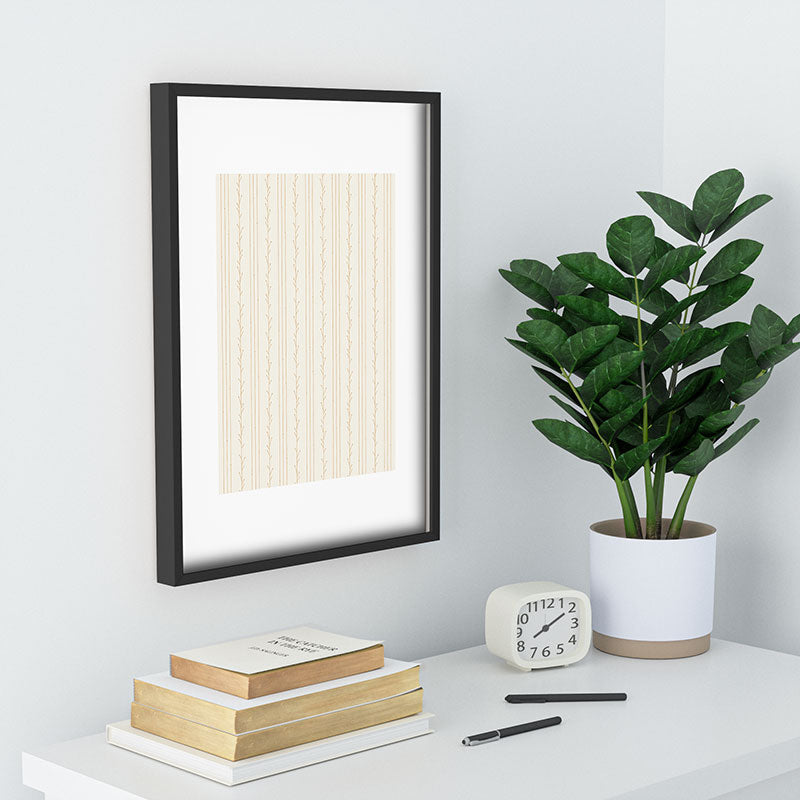 Little Arrow Design Co branch stripes cream Recessed Framing Rectangle