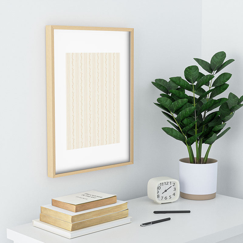 Little Arrow Design Co branch stripes cream Recessed Framing Rectangle