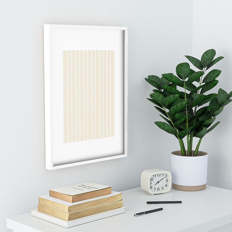 Little Arrow Design Co branch stripes cream Recessed Framing Rectangle