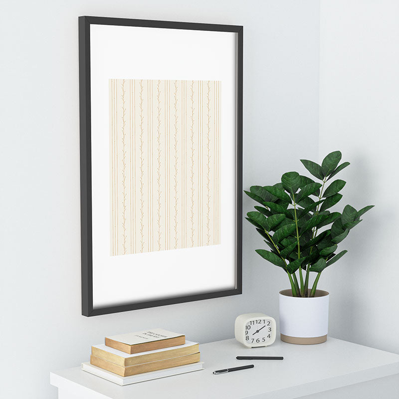 Little Arrow Design Co branch stripes cream Recessed Framing Rectangle