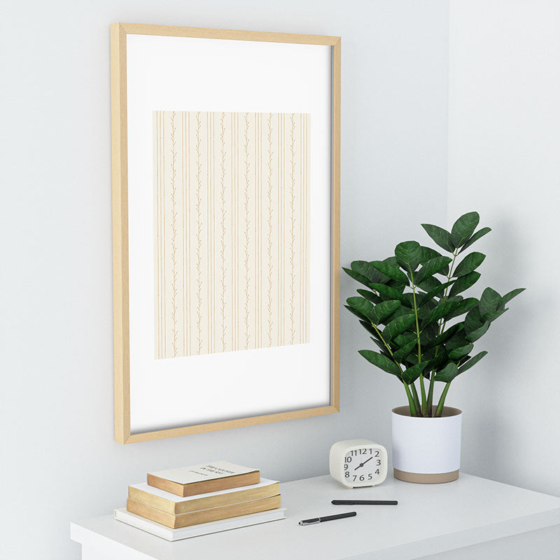 Little Arrow Design Co branch stripes cream Recessed Framing Rectangle