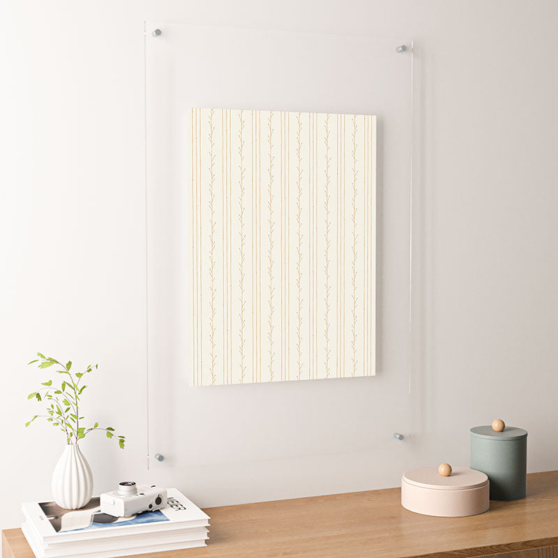 Little Arrow Design Co branch stripes cream Floating Acrylic Print