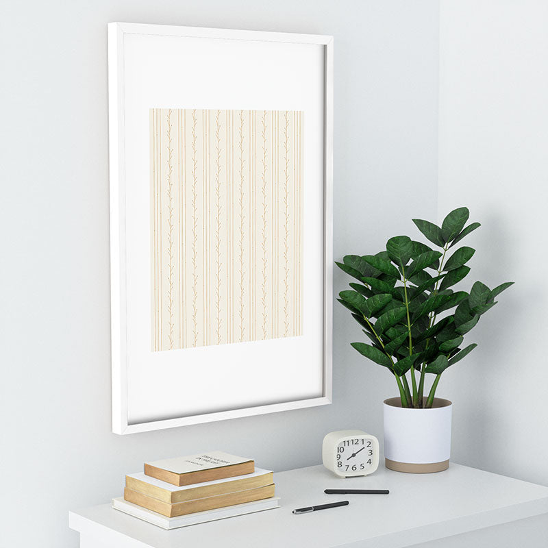 Little Arrow Design Co branch stripes cream Recessed Framing Rectangle