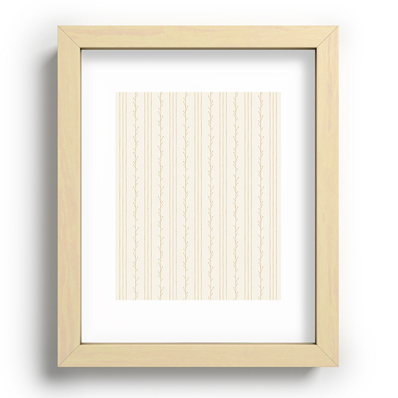 Little Arrow Design Co branch stripes cream Recessed Framing Rectangle