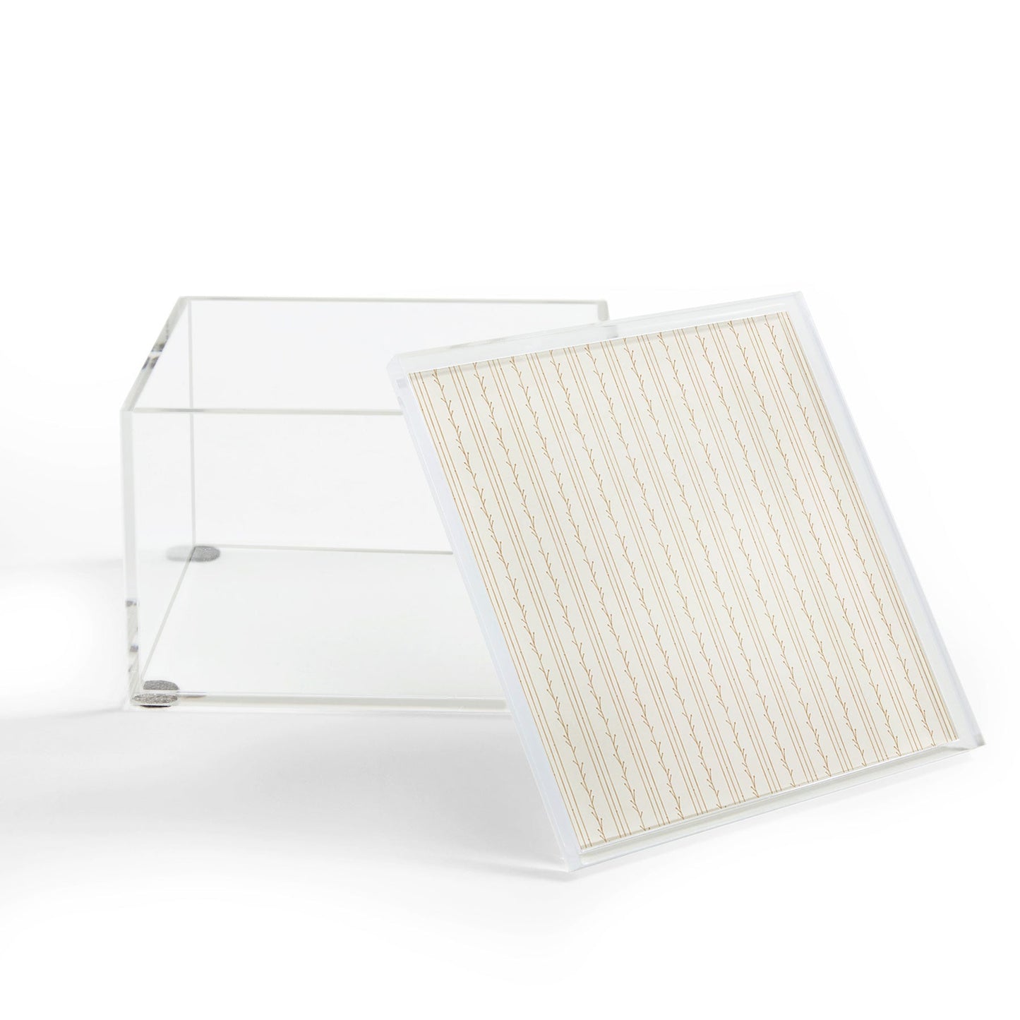Little Arrow Design Co branch stripes cream Acrylic Box