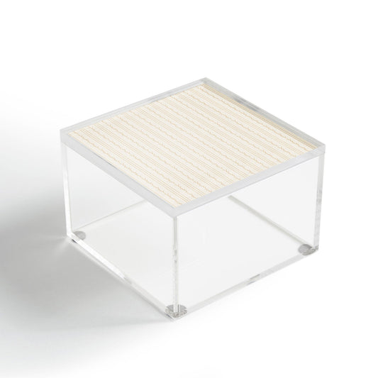 Little Arrow Design Co branch stripes cream Acrylic Box