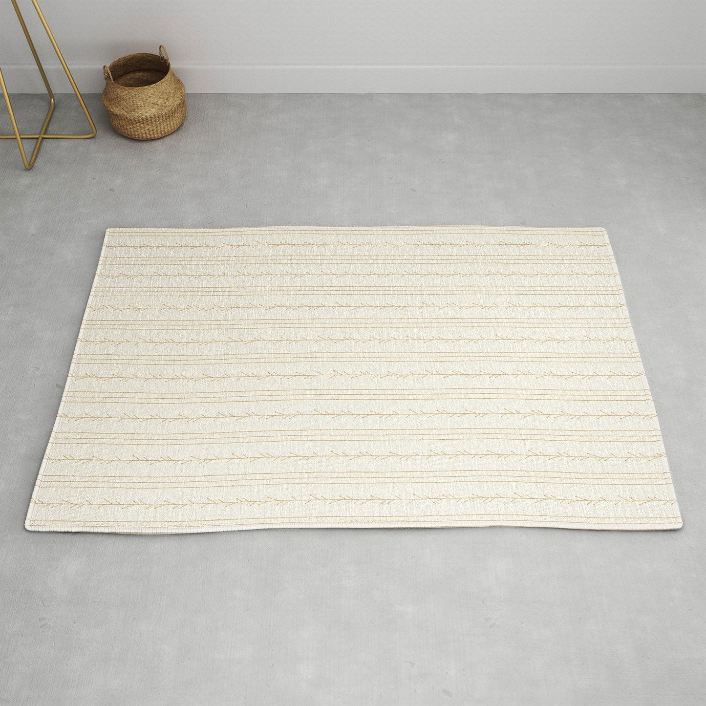 Little Arrow Design Co branch stripes cream Area Rug