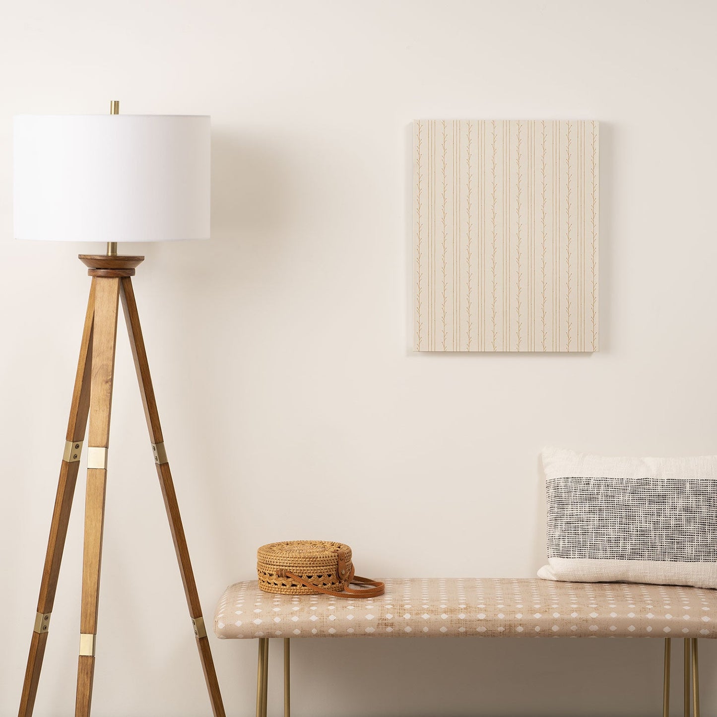Little Arrow Design Co branch stripes cream Art Canvas