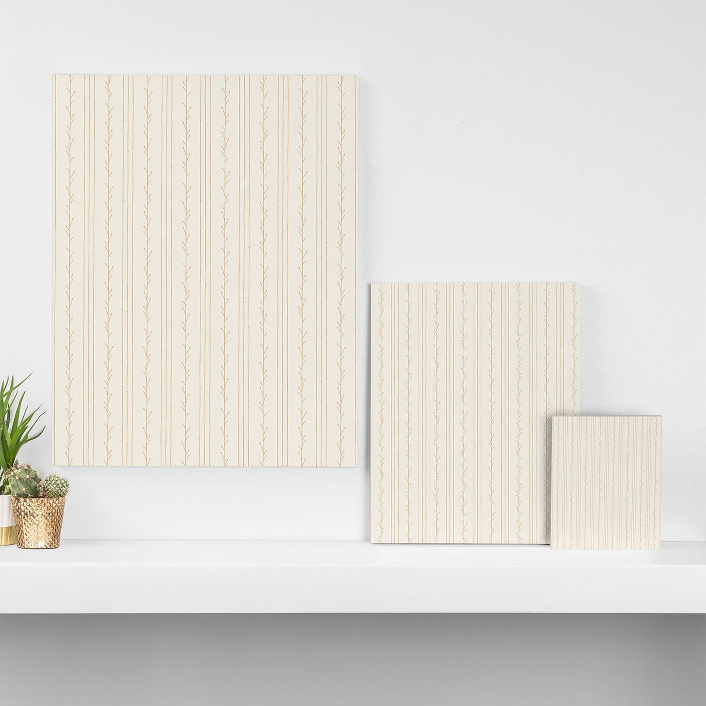 Little Arrow Design Co branch stripes cream Art Canvas