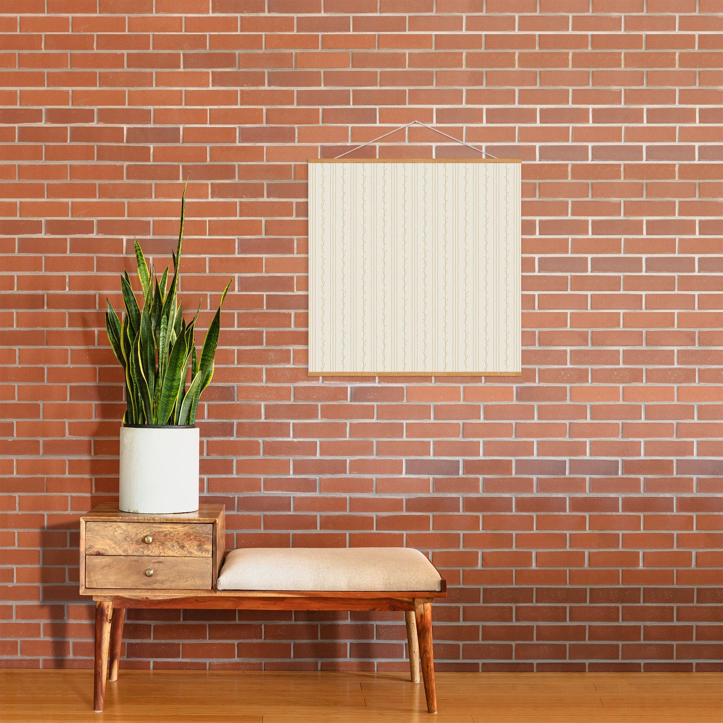 Little Arrow Design Co branch stripes cream Art Print