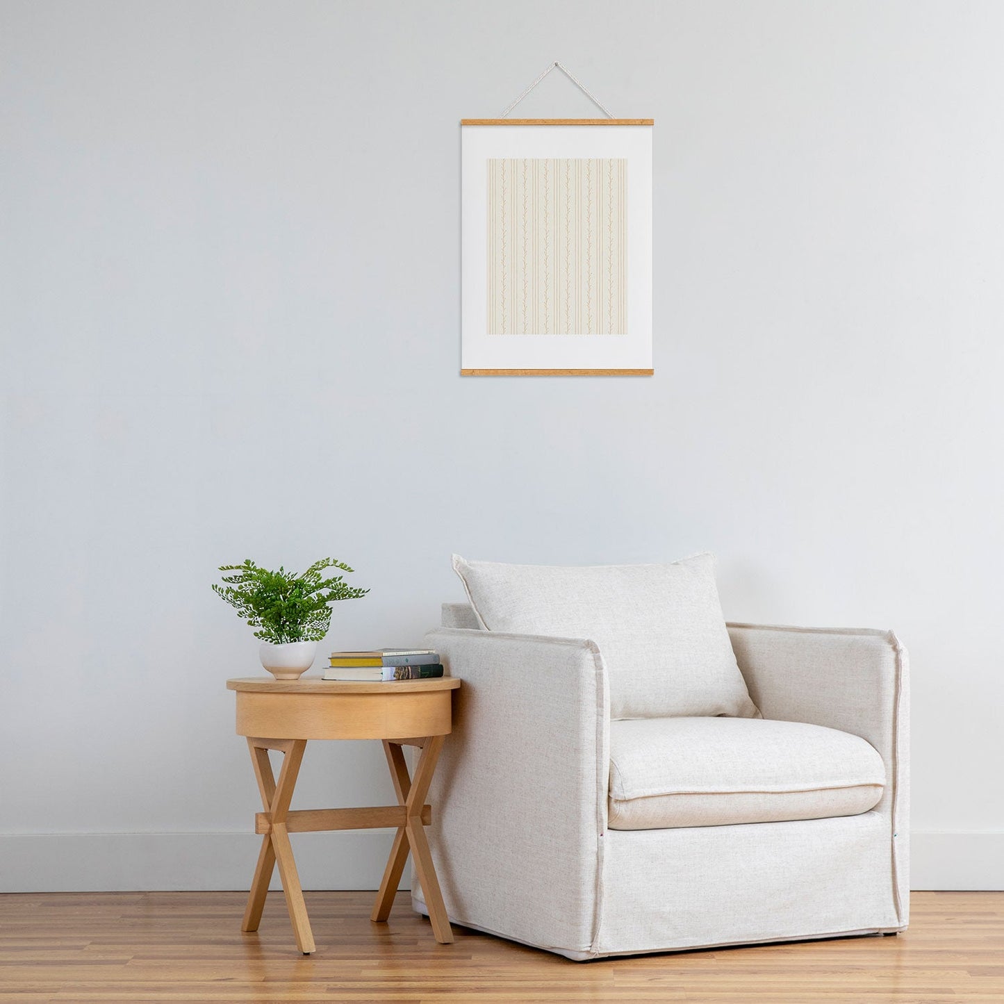Little Arrow Design Co branch stripes cream Art Print