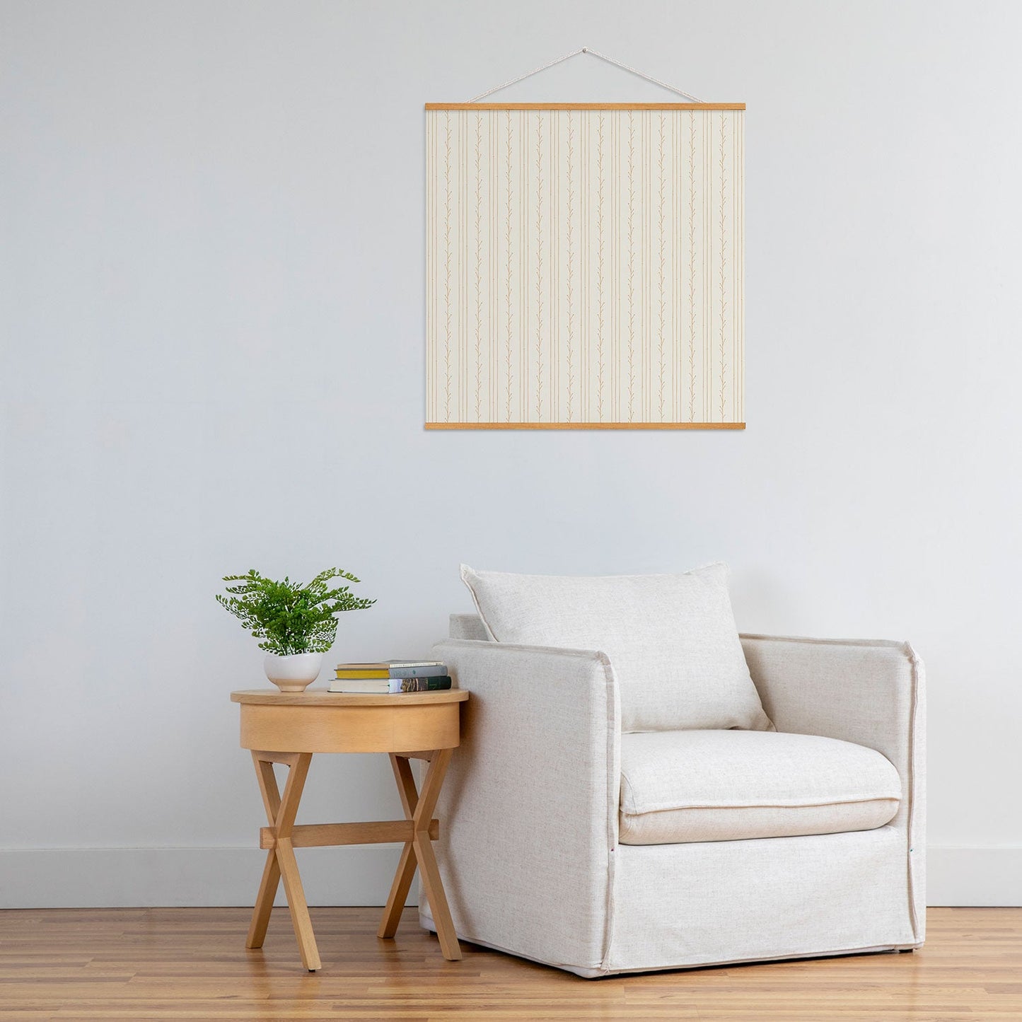 Little Arrow Design Co branch stripes cream Art Print
