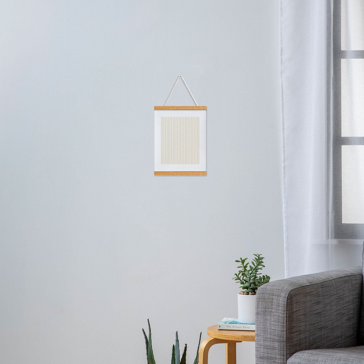 Little Arrow Design Co branch stripes cream Art Print