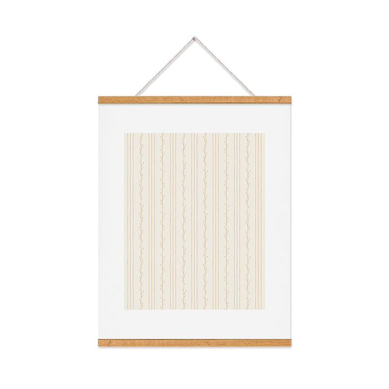 Little Arrow Design Co branch stripes cream Art Print