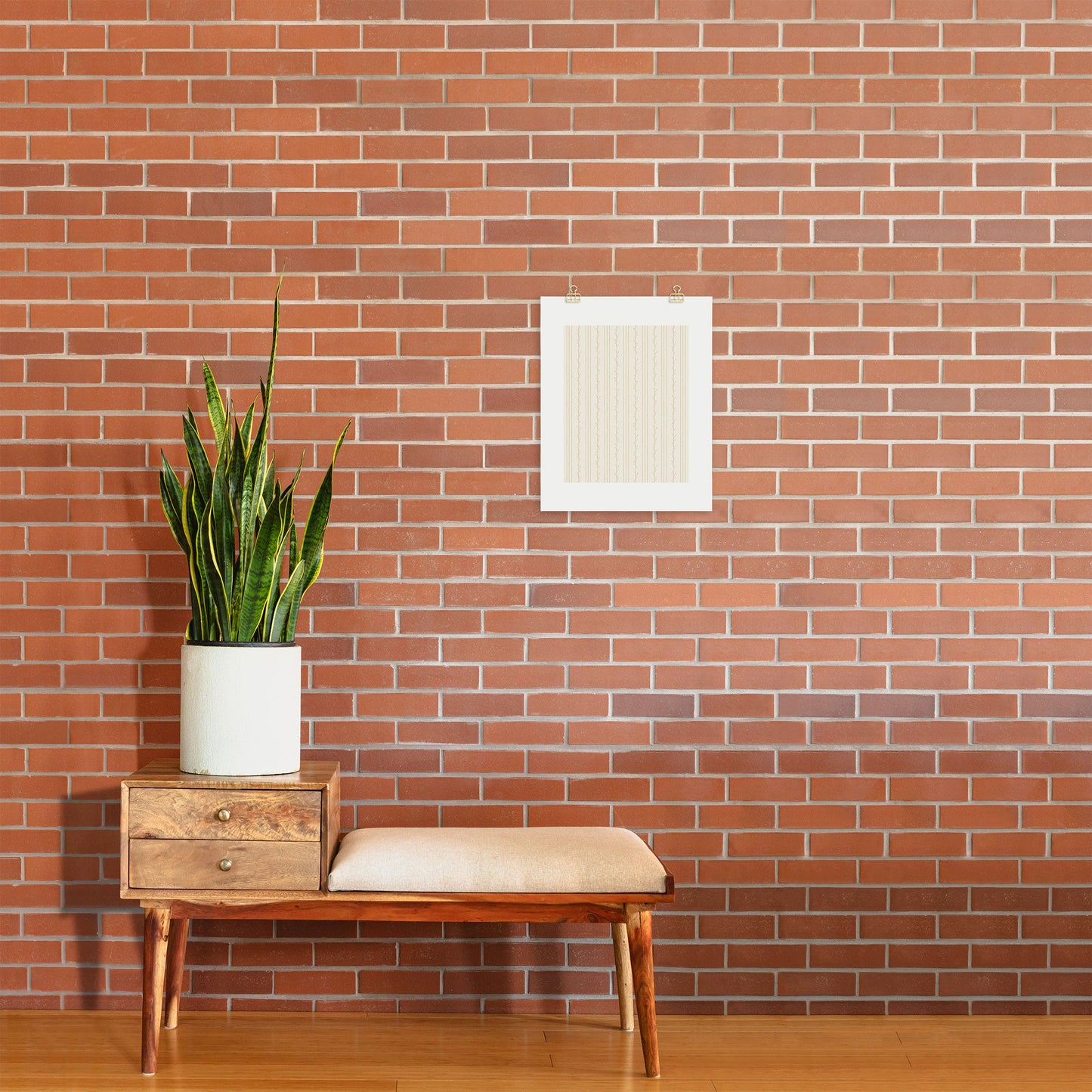 Little Arrow Design Co branch stripes cream Art Print