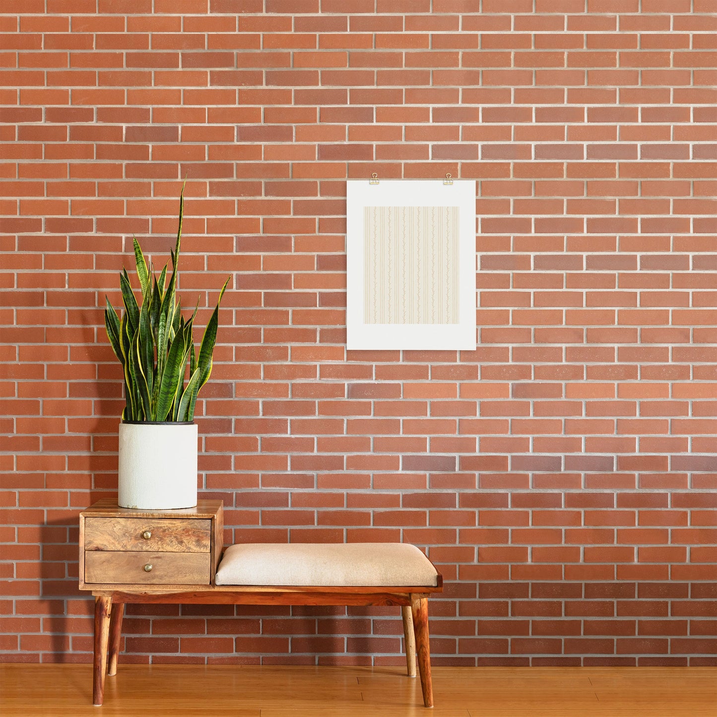 Little Arrow Design Co branch stripes cream Art Print