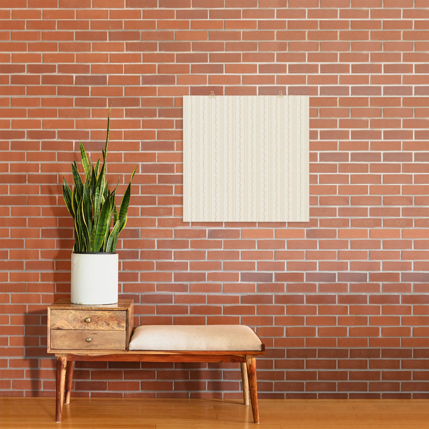 Little Arrow Design Co branch stripes cream Art Print