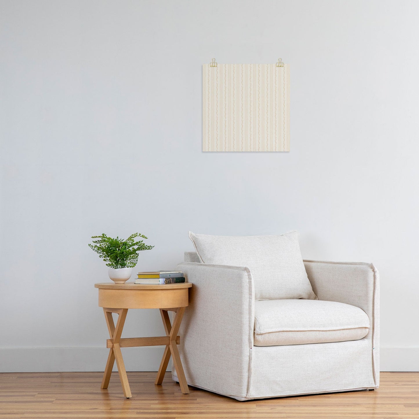 Little Arrow Design Co branch stripes cream Art Print