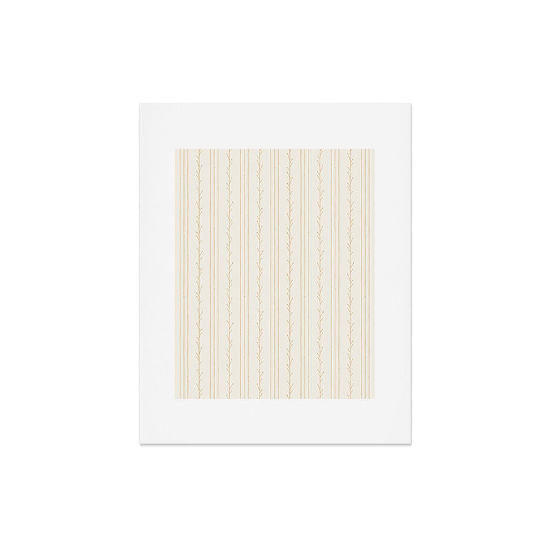 Little Arrow Design Co branch stripes cream Art Print